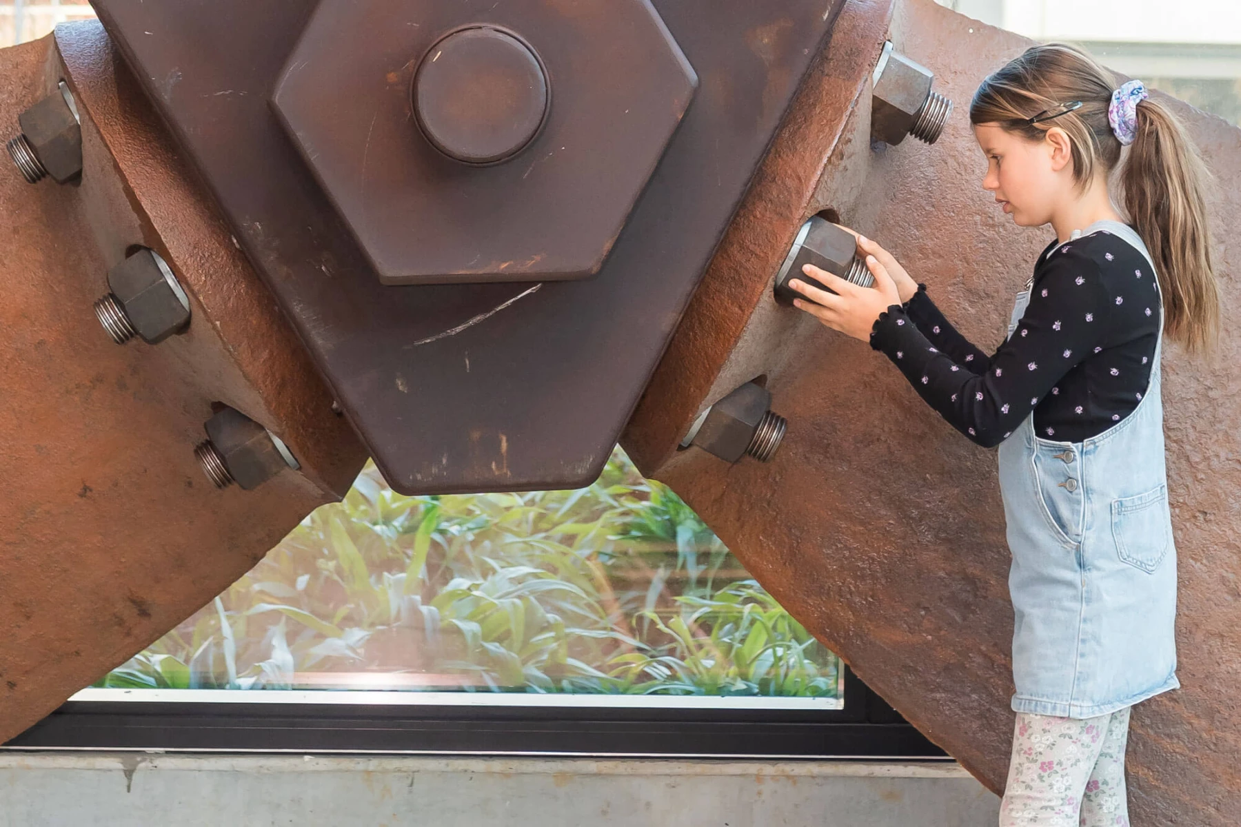 girl playing with propellar